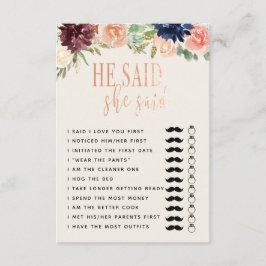 Convite Ele disse que ela disse: "Cópia do Jogo de Casamen