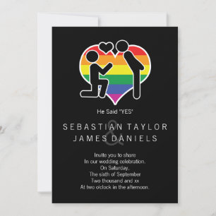 Convite Ele Disse Sim Sr. E Sr. Proposta Gay Wedding