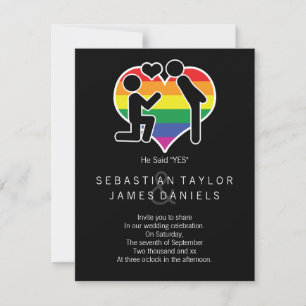 Convite Ele Disse Sim Sr. E Sr. Proposta Gay Wedding
