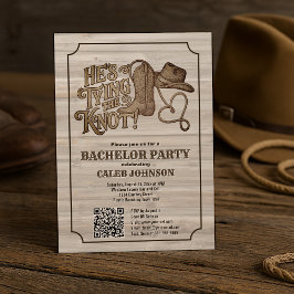 Convite Ele é o Casando Cowboy Bachelor Party QR Code
