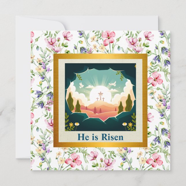 Convite Ele é Risen e Celebração da Ressurreição domingo (Frente)