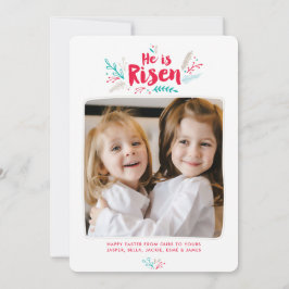 Convite Ele é Risen Páscoa 4 Photo Flat Card