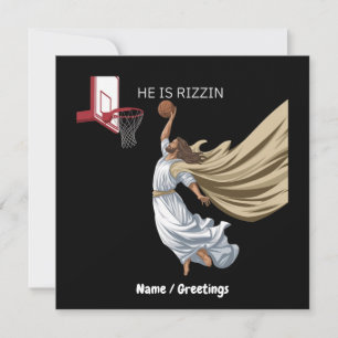 Convite Ele É Rizzin Engraçado Jesus Jogando Basquete Retr