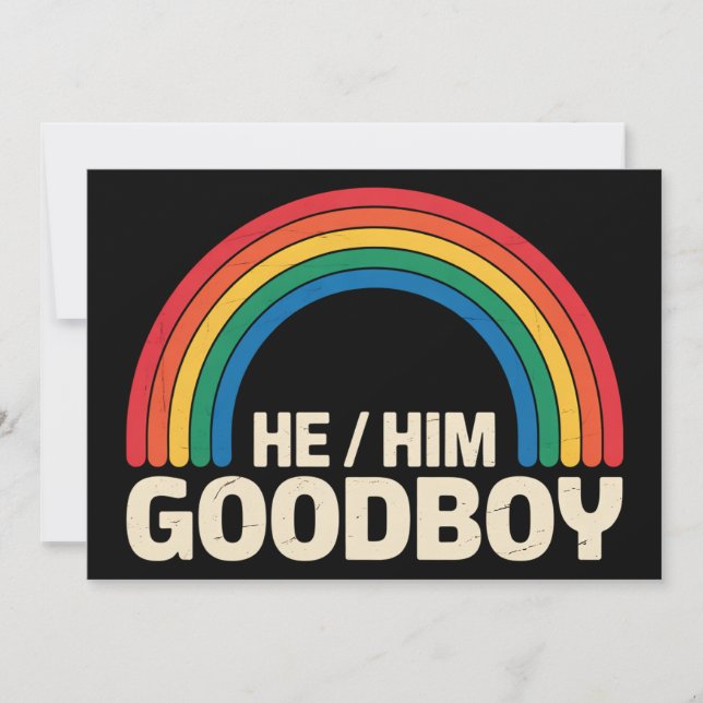 Convite Ele é um bom rapaz, Rainbow LGBTQ Orgulho gay Ally (Frente)