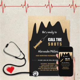 Convite Ele está pronto para chamar a enfermeira Shots.