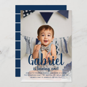 Convite Ele está transformando a primeira foto de aniversá