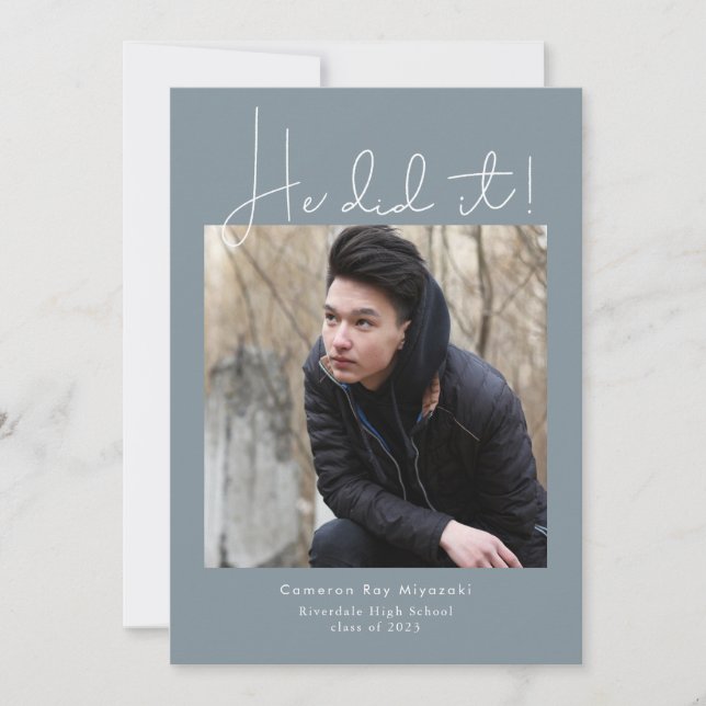 Convite Ele Fez Isso! Foto de festa de formatura (Frente)