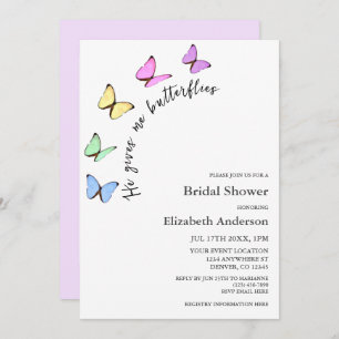 Convite Ele Me Dá Chá de panela De Borboletas