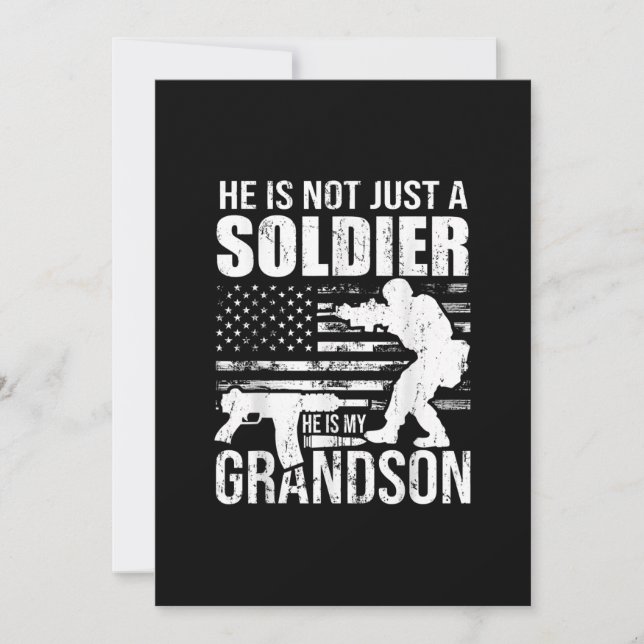 Convite Ele Não É Só Um Soldado, Ele É Meu Neto Militar (Frente)