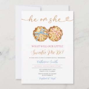 Convite Ele ou Ela Arco Pumpkin Pie Gender Reveal Gingham