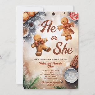 Convite Ele ou Ela Biscoitos de Gengibre Natal Revelação d