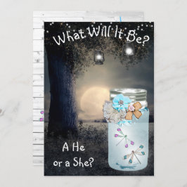 Convite Ele ou Ela, Chá de fraldas Gênero Revela Dragonfly