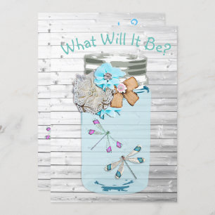 Convite Ele ou Ela, Chá de fraldas Gênero Revela Dragonfly