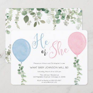 Convite Ele ou Ela é um balão de água, o gênero revela