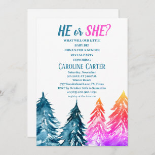 Convite Ele ou Ela Menino ou Chá de fraldas de inverno