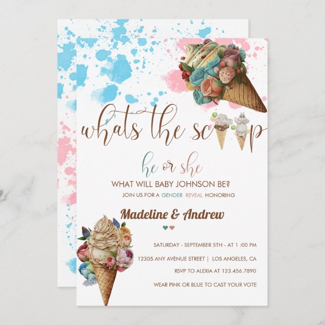 Convite Ele Ou Ela | Menino Ou Menina | Revenda de Gênero (Frente/Verso)