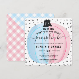 Convite Ele ou Ela Pequeno Sexo De Abóbora Revela Hallowee