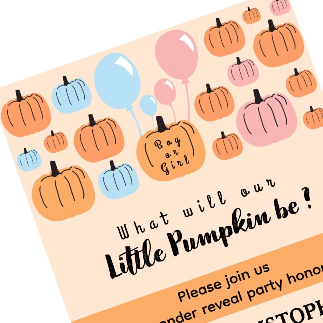 Convite Ele ou Ela Pumpkin Halloween Surgem (He-or-She-Pumpkin-Halloween-Gender-Reveal-Invitation-1)