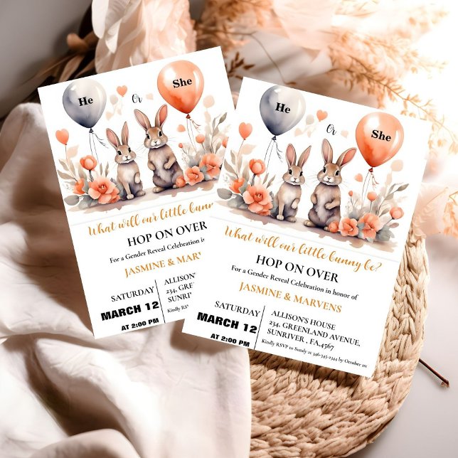 Convite Ele ou Ela revela o gênero "Coelhinho de Páscoa" (Criador carregado)