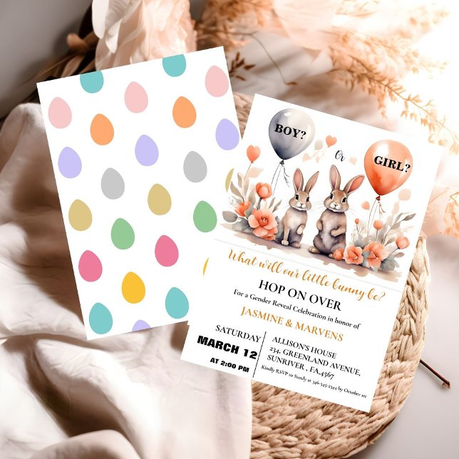 Convite Ele ou Ela revela o gênero "Coelhinho de Páscoa" (Criador carregado)