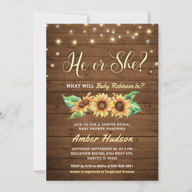 Convite Ele ou Ela Revelar Chá de fraldas do Partido Sprin (Frente)