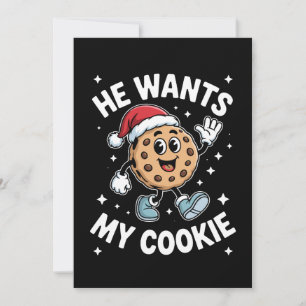 Convite Ele Quer Meu Chapéu de Natal de Biscoito de Natal