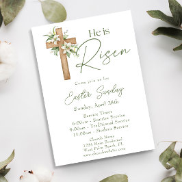 Convite Ele Ressuscitou Cruz Floral da Igreja no Domingo d