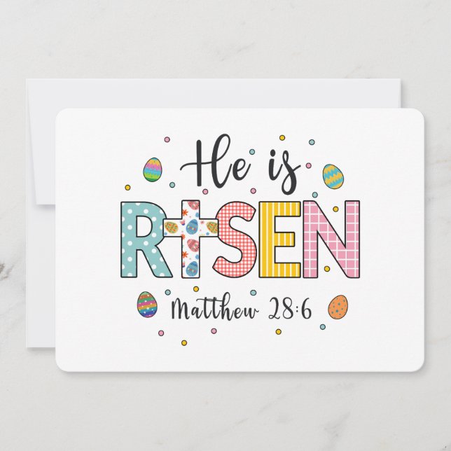 Convite Ele Ressuscitou Jesus Cristão Feliz Páscoa (Frente)