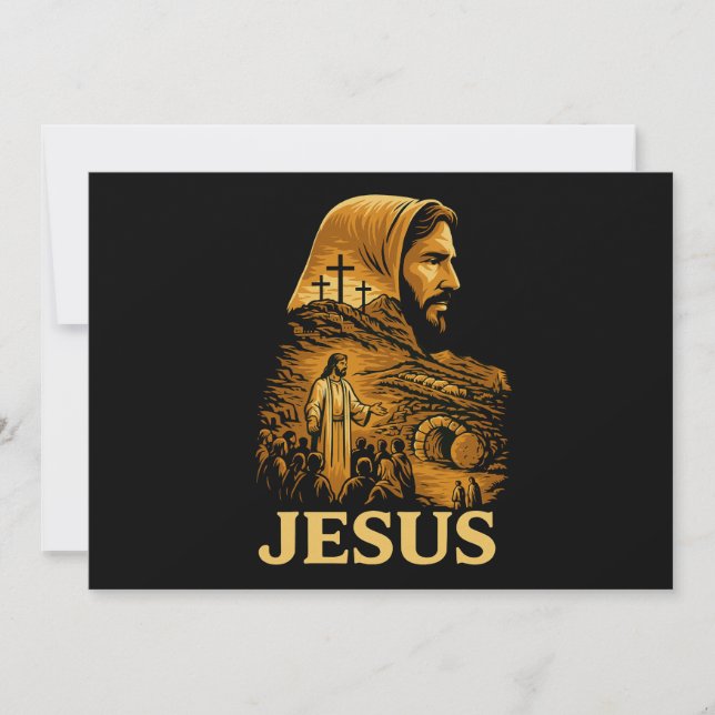 Convite Ele Ressuscitou Jesus Cristão Feliz Páscoa (Frente)