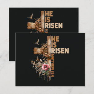 Convite Ele Ressuscitou Jesus Cristão Religioso Páscoa