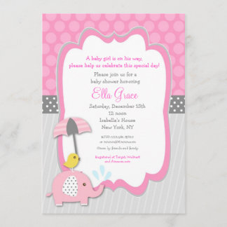 Convite Elefante Baby Shower Invants