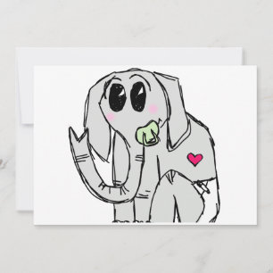Convite elefante bebê