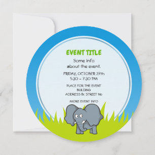 Convite Elefante cinza