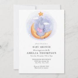 Convite Elefante Cute | Chá de fraldas de animais