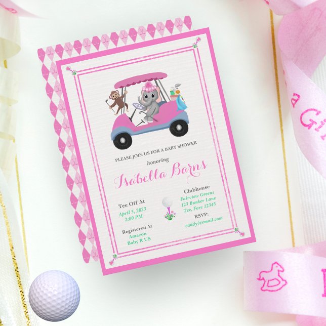 Convite Elefante de Golfe e Chá de Macaco (Criador carregado)