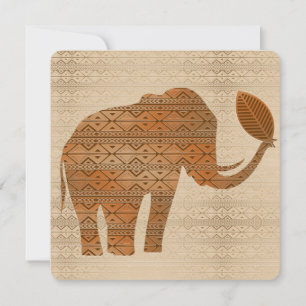 Convite Elefante - Design de Arte Tribal