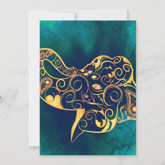 Convite Elefante dourado (Frente)