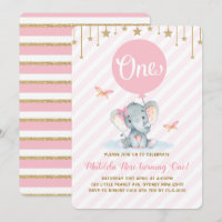 Elefante Dourado Cor-de-rosa 1rua Primeiro Anivers