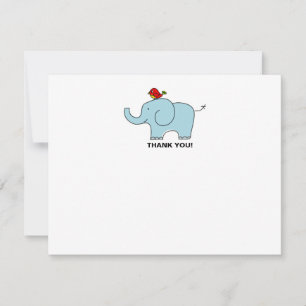 Convite Elefante e Pássaros - Obrigado, Notecards