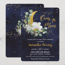 Convite Elefante estamos sobre o Chá de fraldas Neutro da