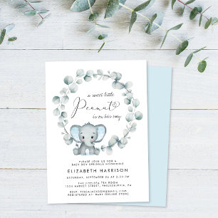 Convite Elefante Eucalyptus Baby Boy Sprinkle