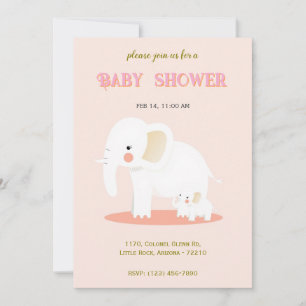 Convite Elefante Mãe e Chá de Bebê