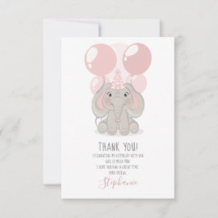 Convite Elefante na Festa de aniversário Hélice Obrigado