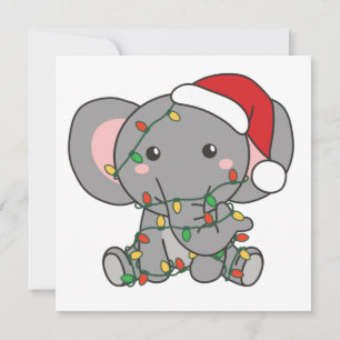 Convite Elefante Natal Animais de Inverno Elefantes Invita