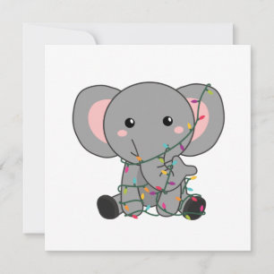 Convite Elefante Natal Neve Inverno Animais Elefantes