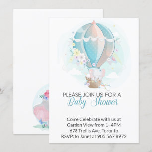 Convite Elefante no Chá de fraldas de Balões de Ar Quent