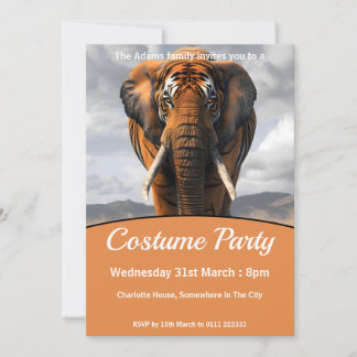 Convite Elefante No Tiger Disguise Fume Party