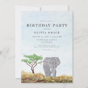 Convite Elefante Pintado Fica Selvagem Festa de aniversár