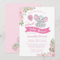 Elefante Rosa e Chá Floral Virtual Baby Girl