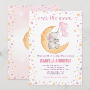 Convite Elefante sentado no Chá de fraldas da Lua / Estre